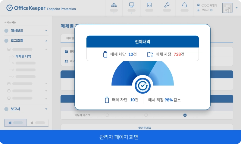 관리자 페이지 화면 세번째